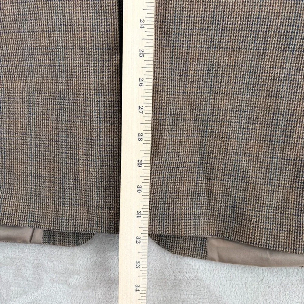 Vintage Ralph Lauren Blazer Sport Coat Men 42L Brown 100% Wool Houndstooth